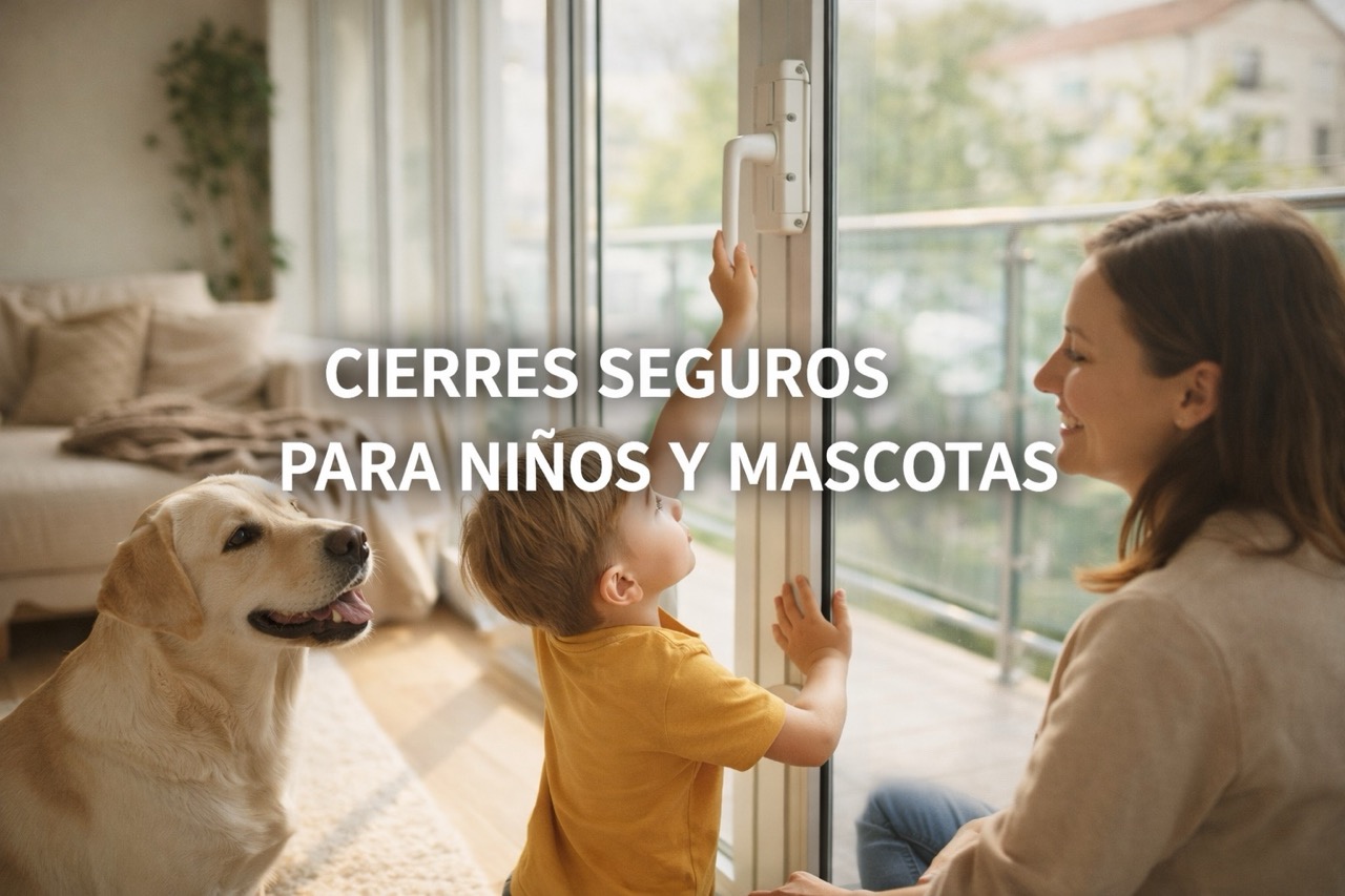 Cierres seguros en terrazas acristaladas para niños y mascotas