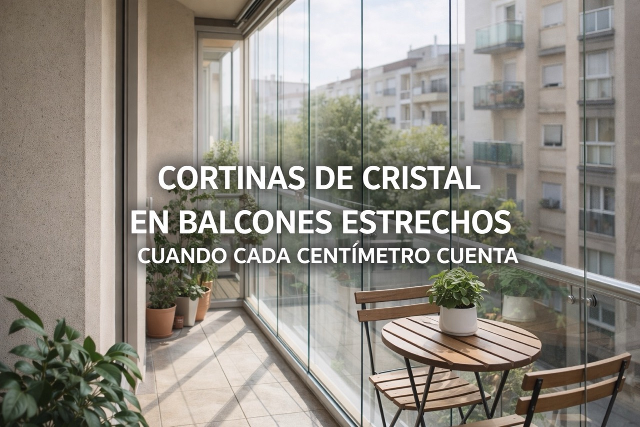 Cortinas de cristal en balcones estrechos sin perder espacio